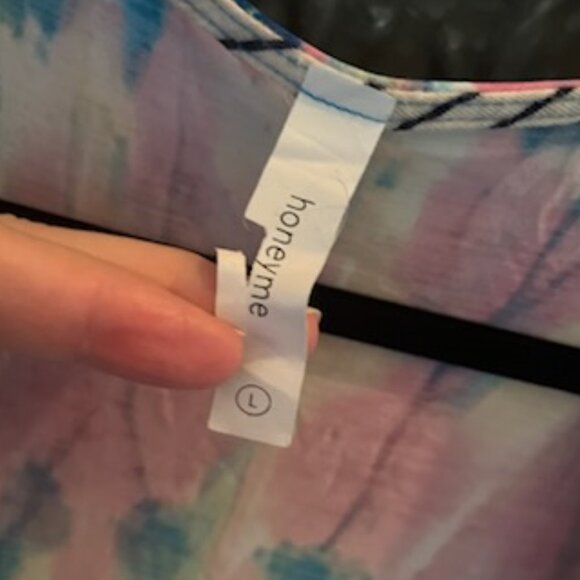 Honeyme Kimono Robe Tie Dye Women's Large Vibrant Lounge Bathing Suit Coverup - Picture 2 of 12